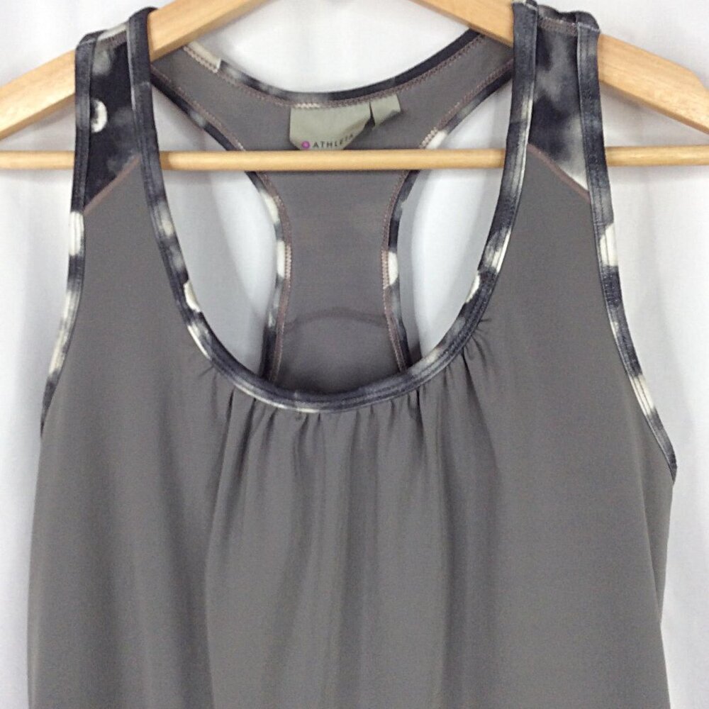 Athleta Royal Pigeon Tank Top Womens Size Medium Racerback Build in Bra Ruched - Picture 5 of 8